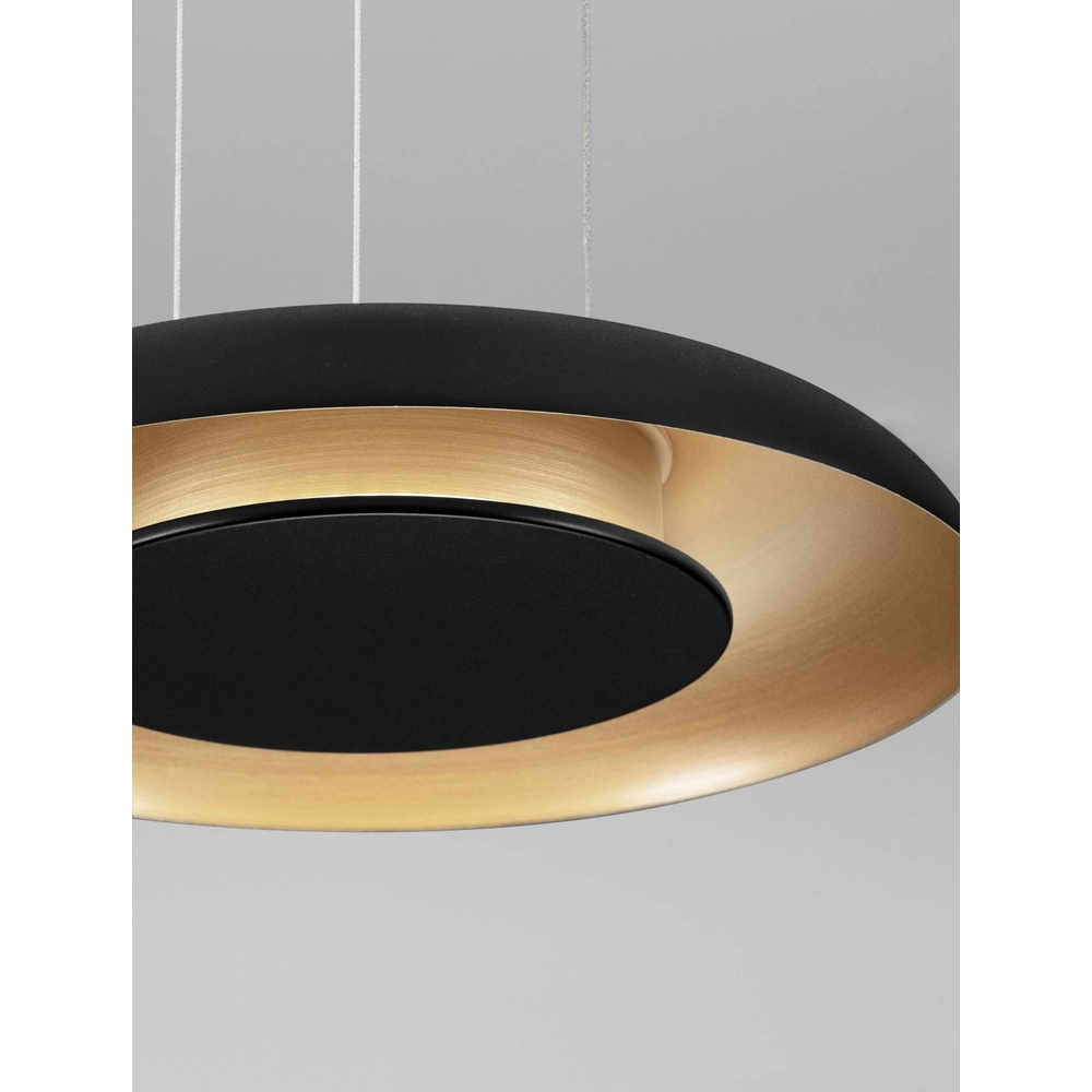 Modern pendant lamp Epos Ø 40cm black with gold Lyora 5212017463265