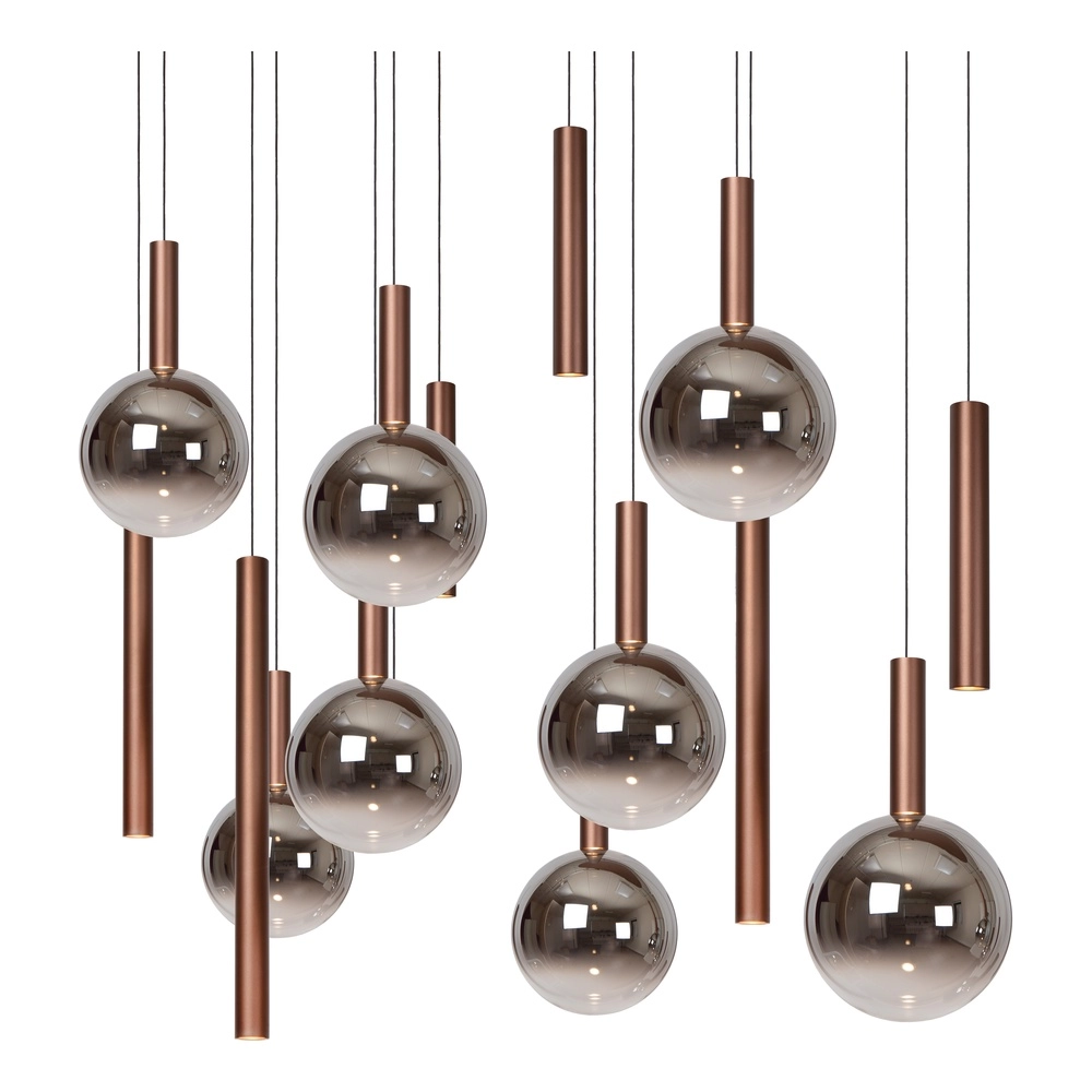 Design vide pendant lamp Jasmine Copper 14-lights Premium by Lucide 5411212741288