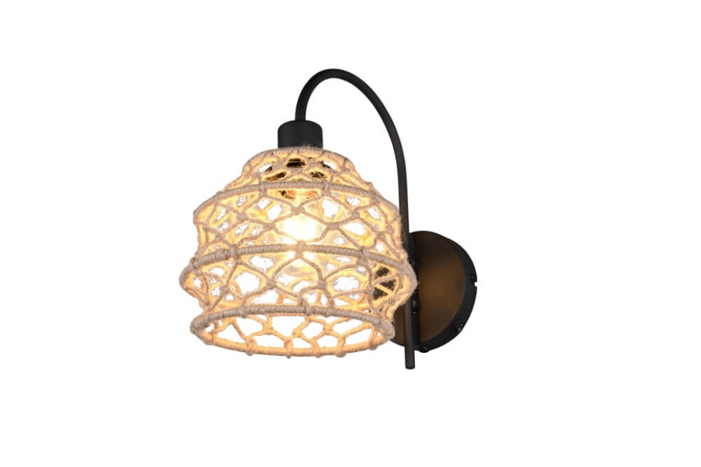 Rattan wall lamp Hive with black