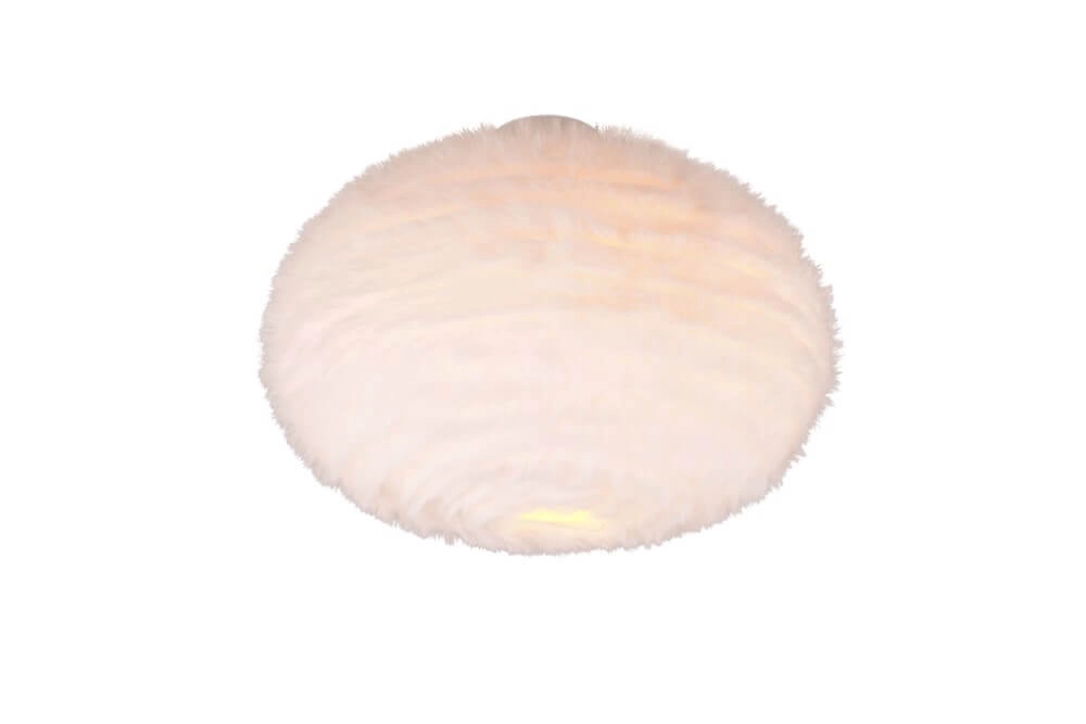Fabric ceiling lamp Furry cream Ø 50cm Trio 4017807600124