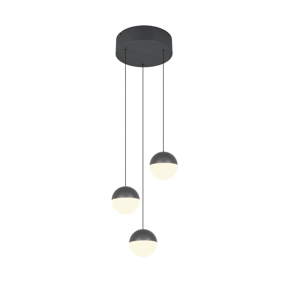 3-light pendant lamp Senta round anthracite Trio 4017807697834