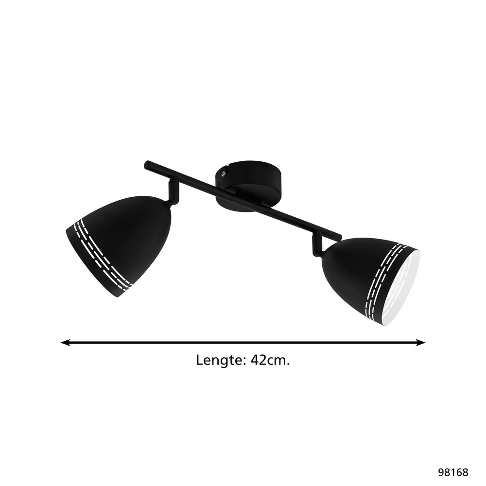 Ceiling lamp Sabatella Black Eglo 9002759981686
