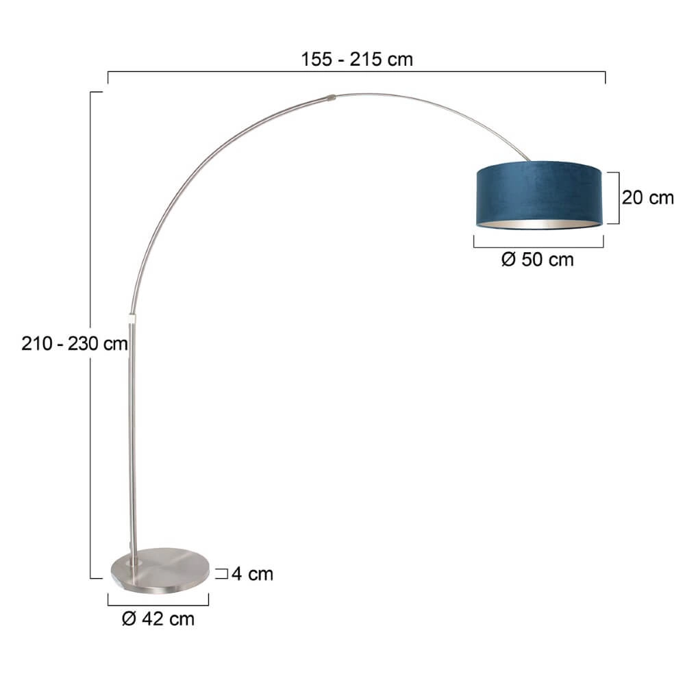 Arc lamp Sparkled with blue velvet Steinhauer 8712746147292