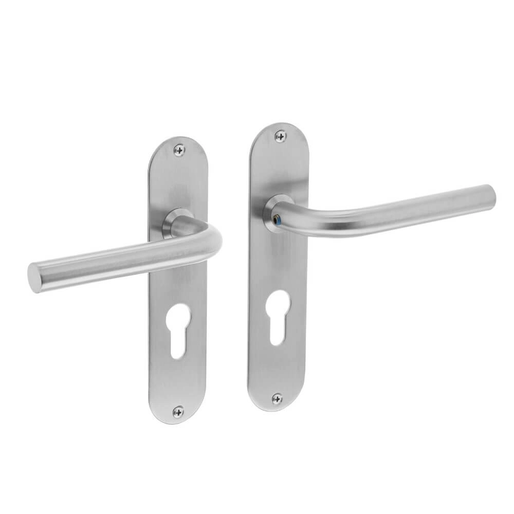 Door handle Recht profile cylinder 55mm stainless steel