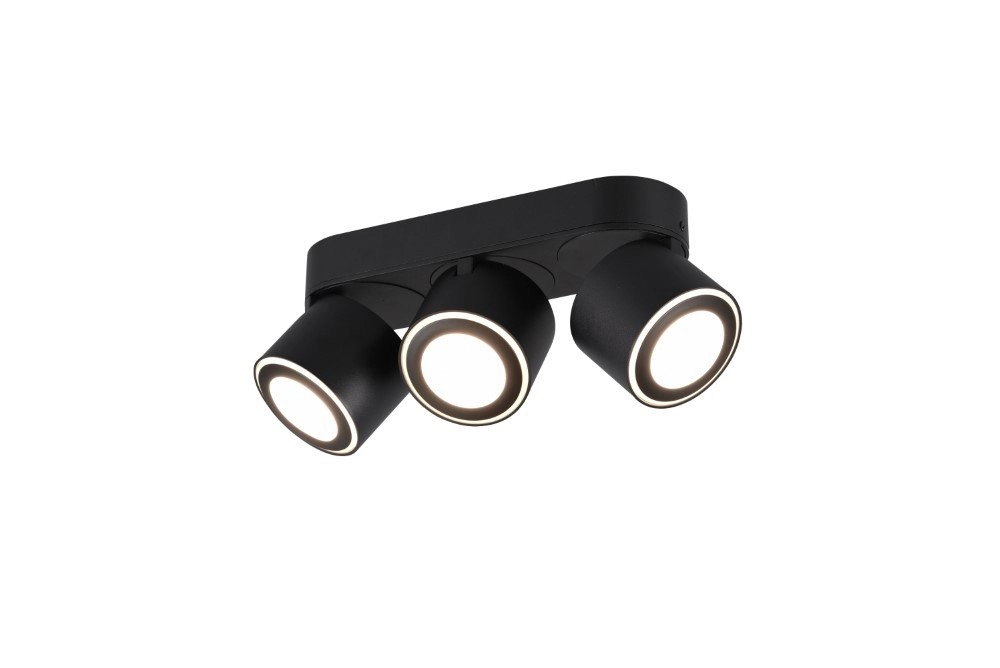 Black LED spot Taurus 3-lichts