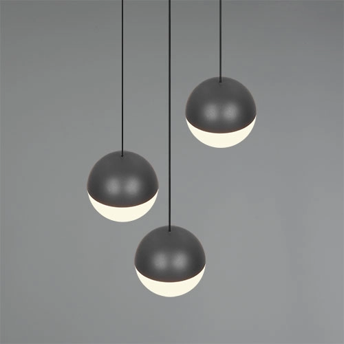 3-light pendant lamp Senta round anthracite Trio 4017807697834