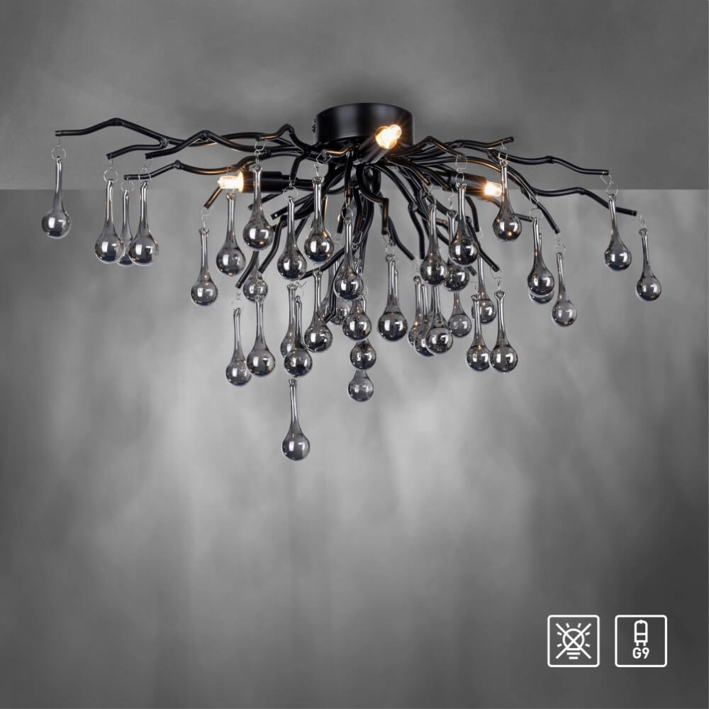Chandelier Icicle black 60cm Paul Neuhaus 4012248377574