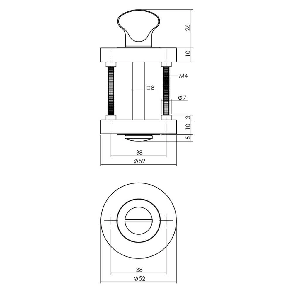 Round WC closure Tira black Intersteel 8714186471326