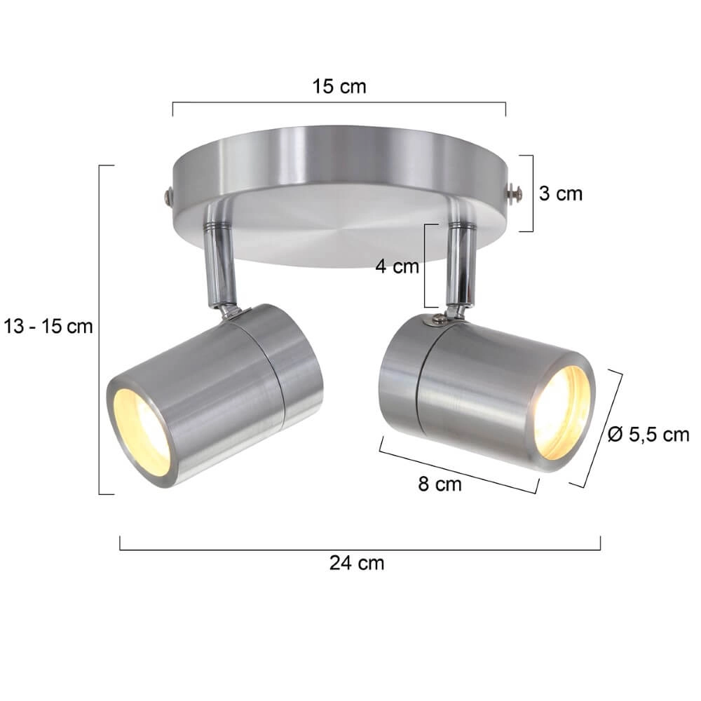 Double bathroom spotlight Upround LED Steinhauer 8712746130072