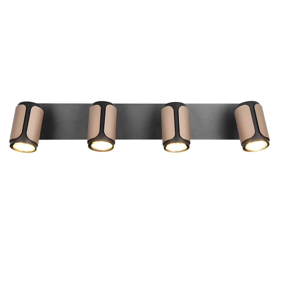 4-light surface-mounted spot Gillan black with brown Trio 4017807640458