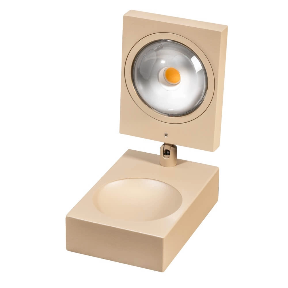 Sleek table lamp Jake Cube sand brown
