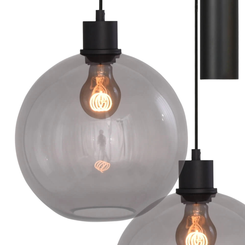 Vide hanging lamp Lazise 3x Ø 25cm and 2x GU10 black Masterlight 8718121303581