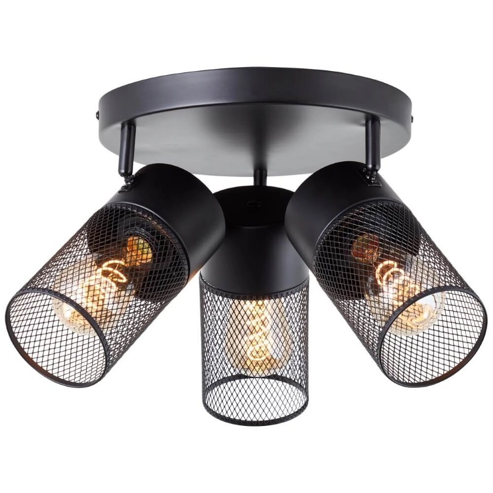 Black ceiling lamp Kamolo 3x E27