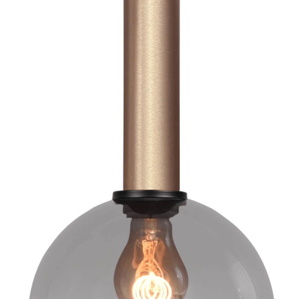 Hanging lamp Ø 20cm Bella 2 Brass gold with smoke glass Masterlight 8718121333960