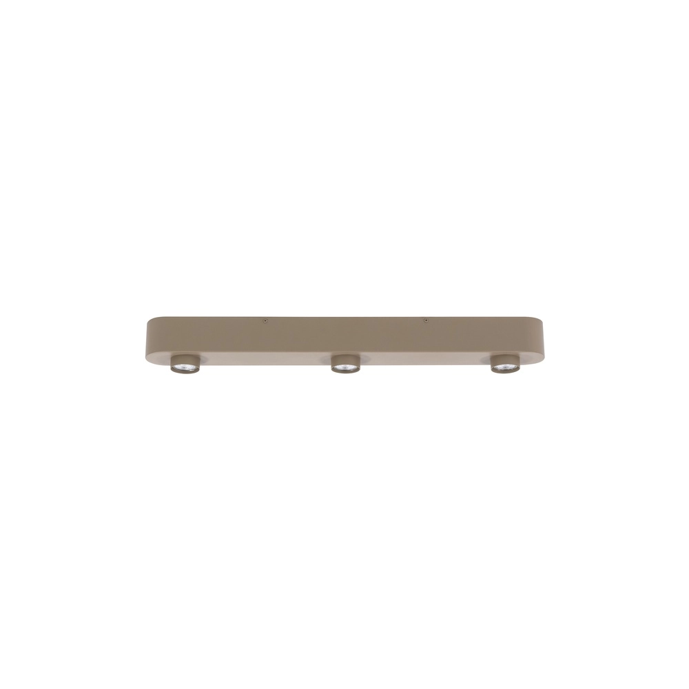 Strakke plafondlamp Bar 3-lichts zand bruin Lyora 8716803514836