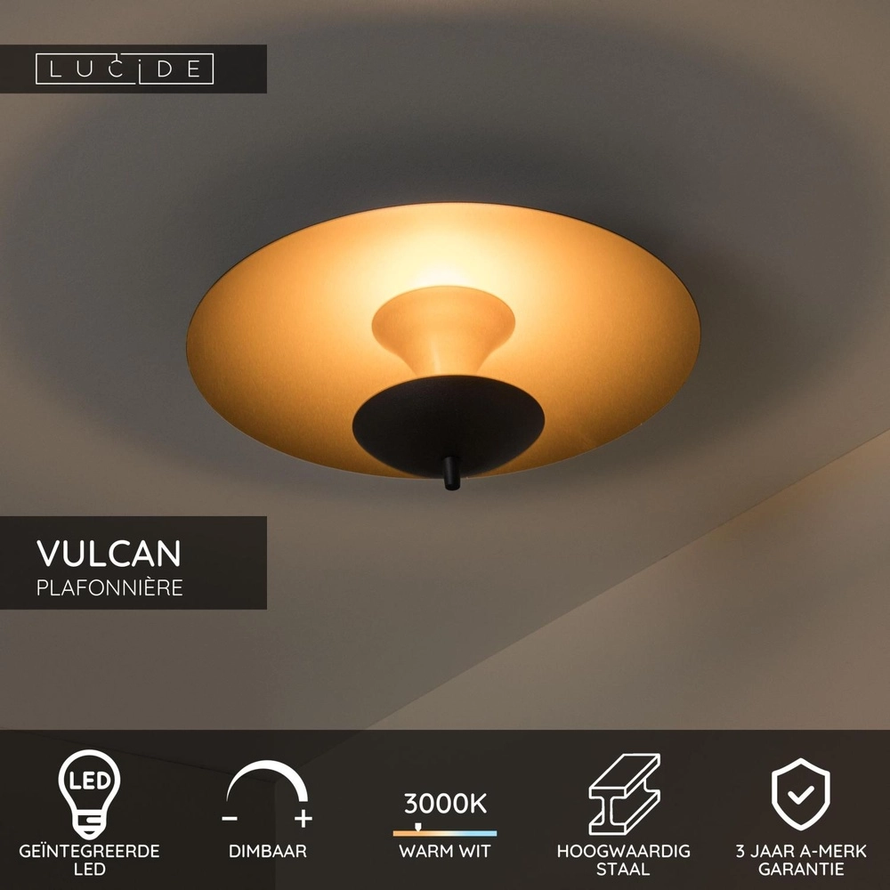 Design ceiling lamp Vulcan gold with black Lucide 5411212303448