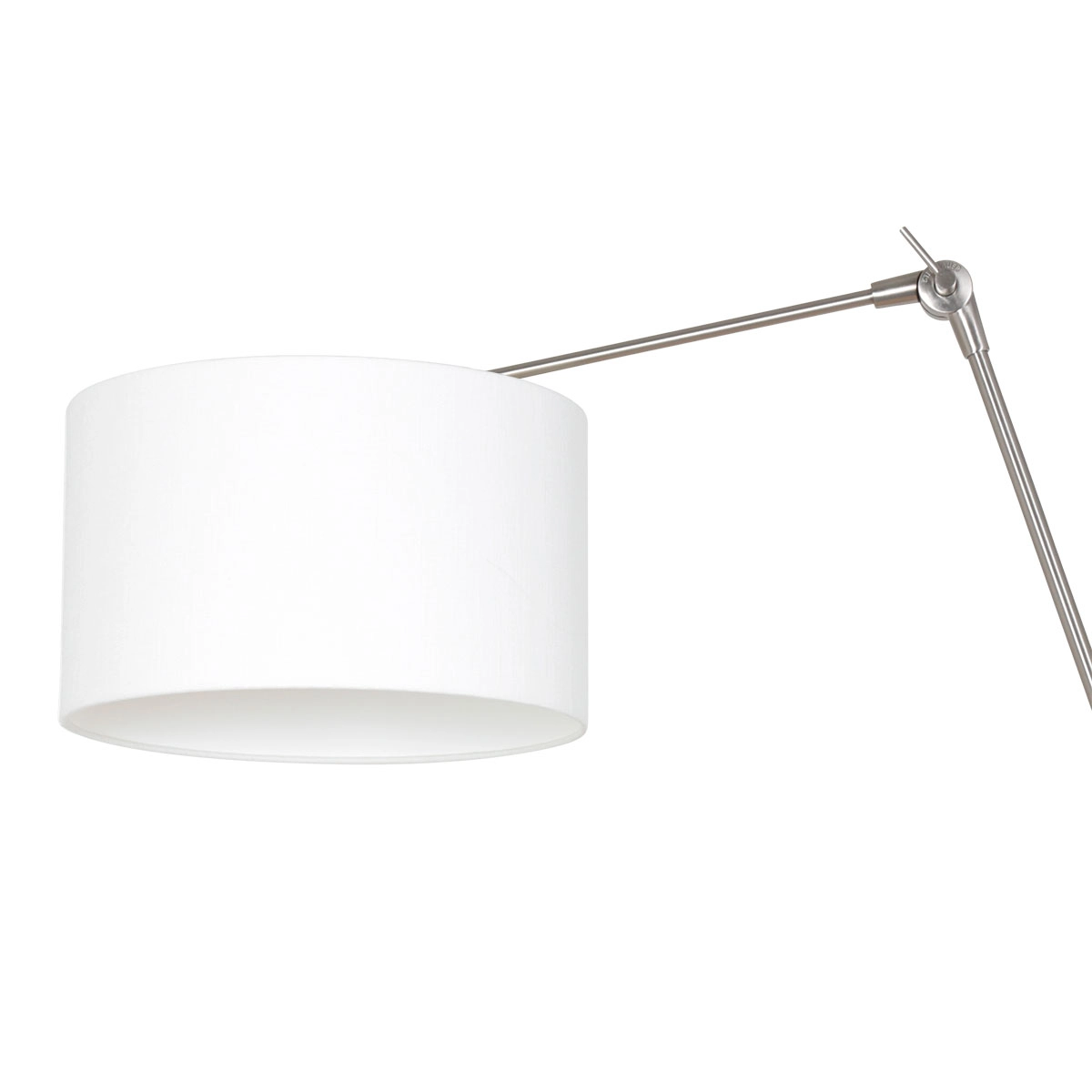 Wall Reading Lamp Prestige Chic Stainless steel with 30cm white linen shade Steinhauer 8712746145786