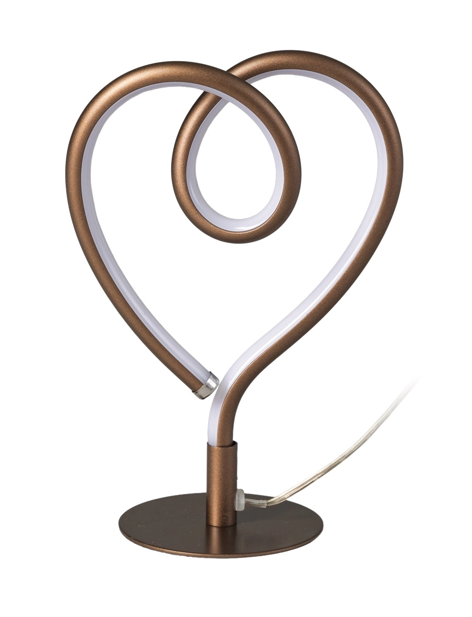 Heart table lamp Lovie Anodic Brown