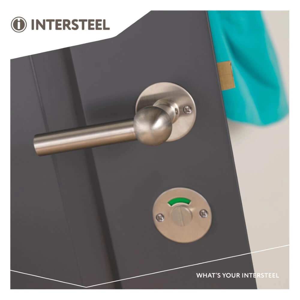 Toilet closure Tira flat stainless steel Ø 5cm with window Intersteel 8714186039922