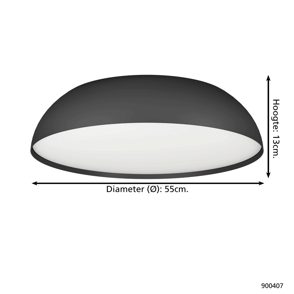 Zigbee ceiling lamp Tollos-Z Ø 55cm - black Eglo 9008606243808