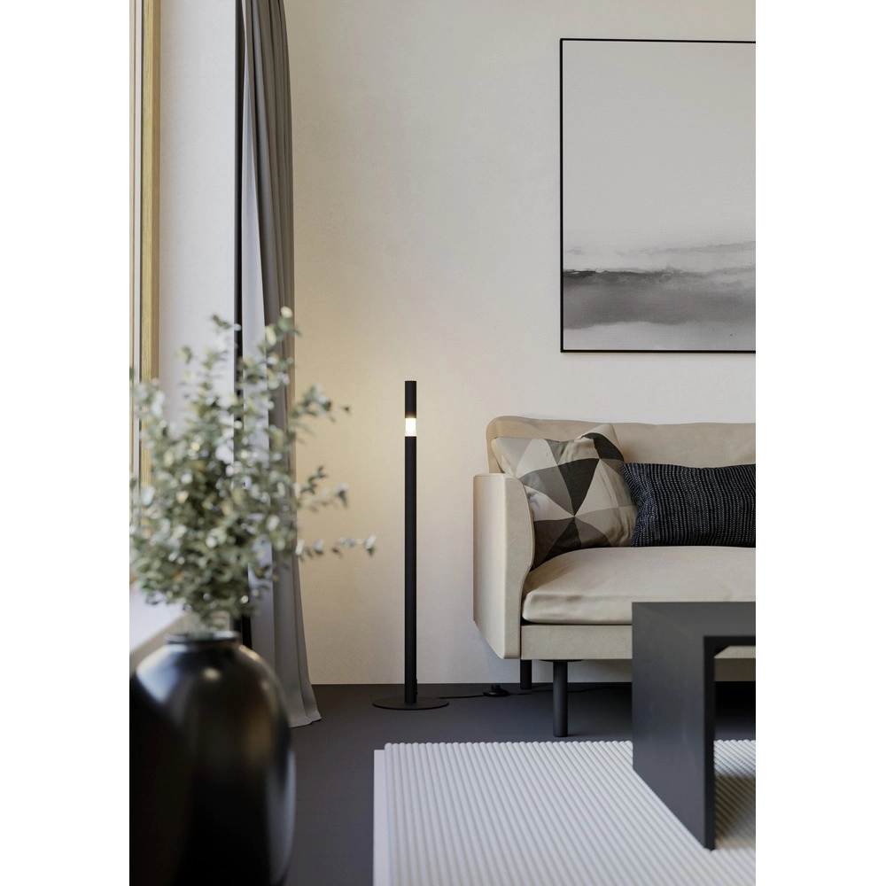 Sleek floor lamp Parabita black and white