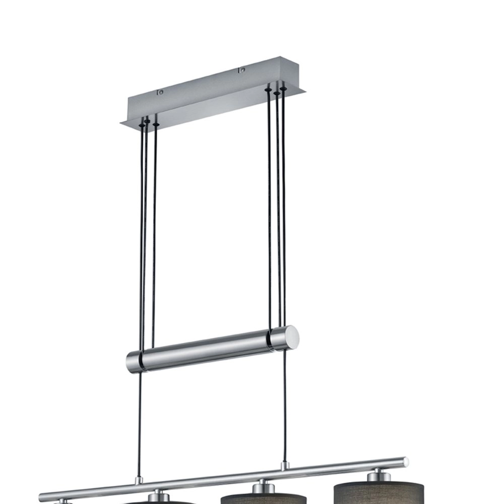 Pendant lamp Garda 4-light nickel matt with anthracite Trio 4017807336955