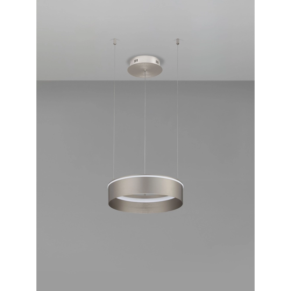 Modern pendant lamp Olivia nickel Ø 40cm Lyora 5212017494207