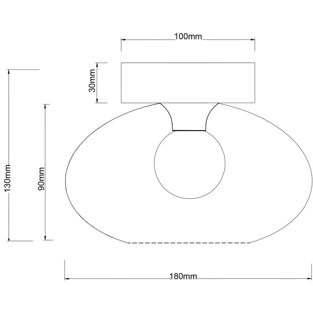 Black ceiling lamp Shaun Ø 18cm round Globo 9007371439478