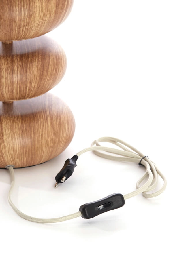 Table lamp Danialo wood with cream 60cm Light & Living 8717807756826