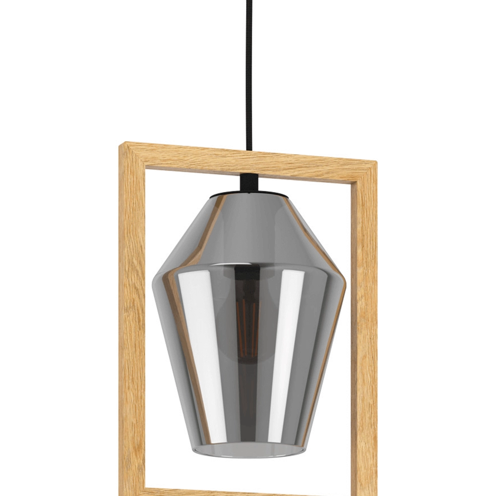 Wooden hanging lamp Viglioni Eglo 9002759997014