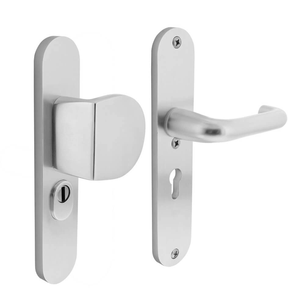 Front door fittings oval Vurano Core pull protection PC 55mm stainless steel