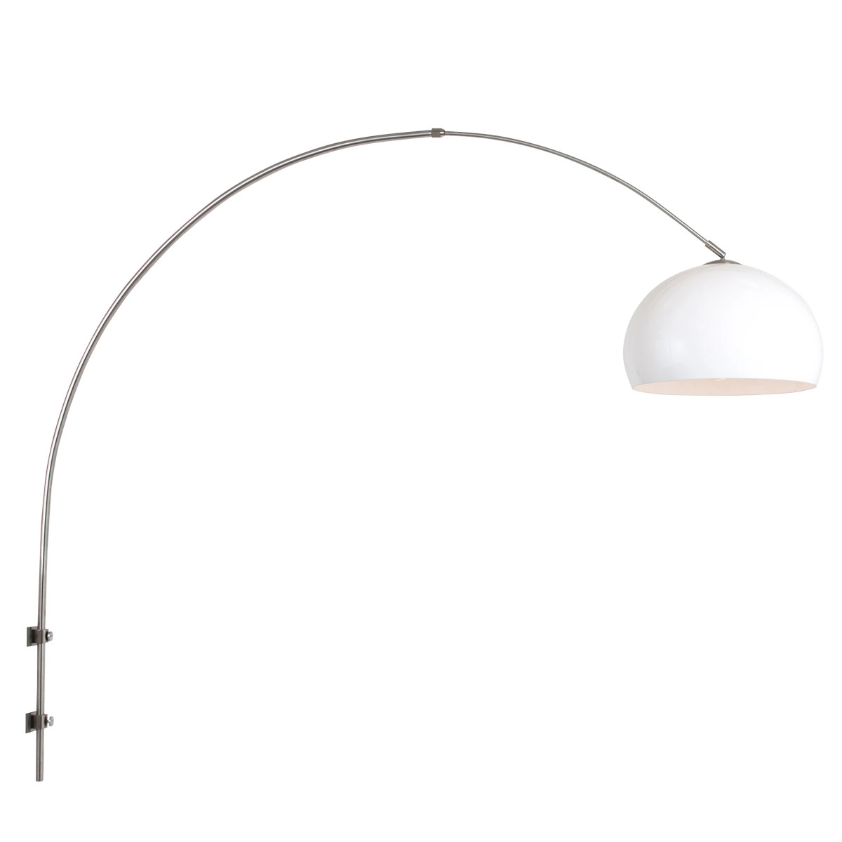Wall Arc Lamp Sparkled Stainless steel with white lampshade