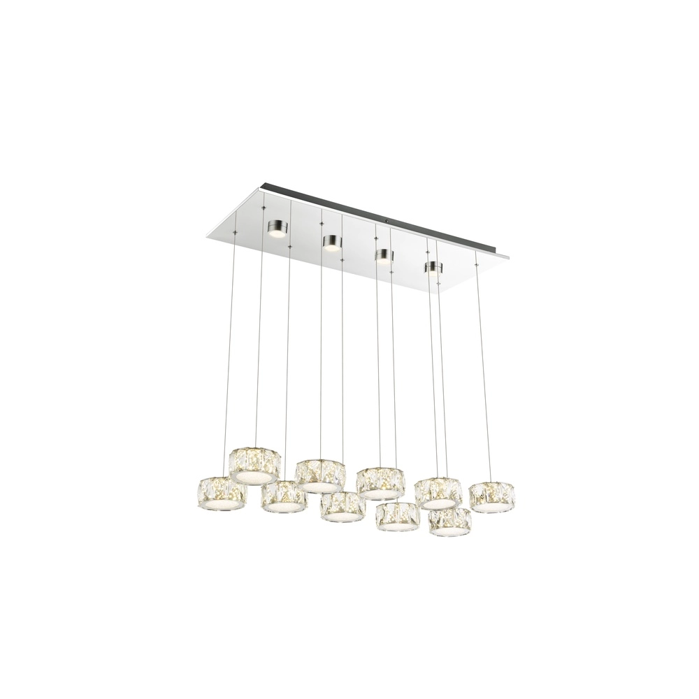 10-light pendant lamp Amur chrome