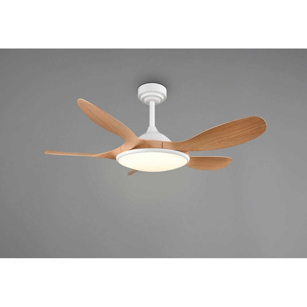 White fan Flen with wooden tops Ø 108cm