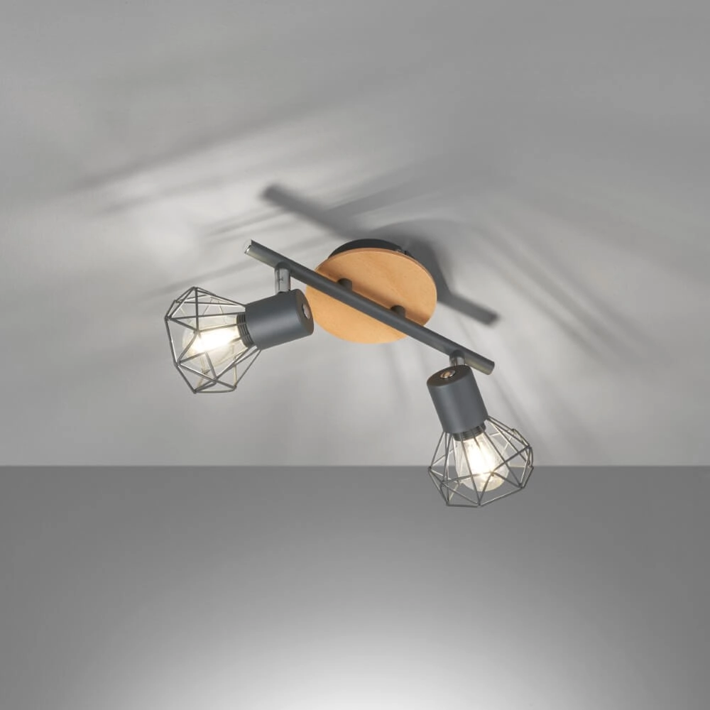 2-light ceiling lamp Ran black Fischer & Honsel 4003694213851