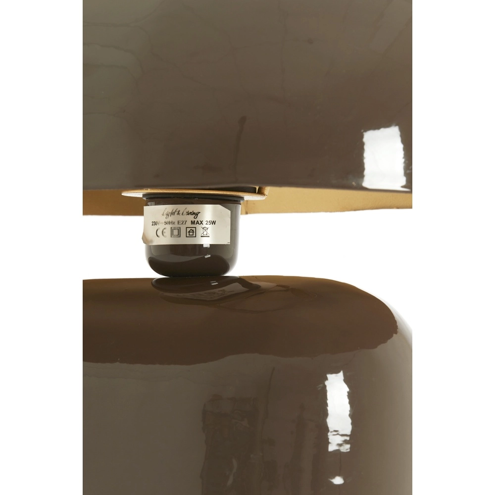 Table lamp Todd oval - gloss dark brown Light & Living 8717807818944