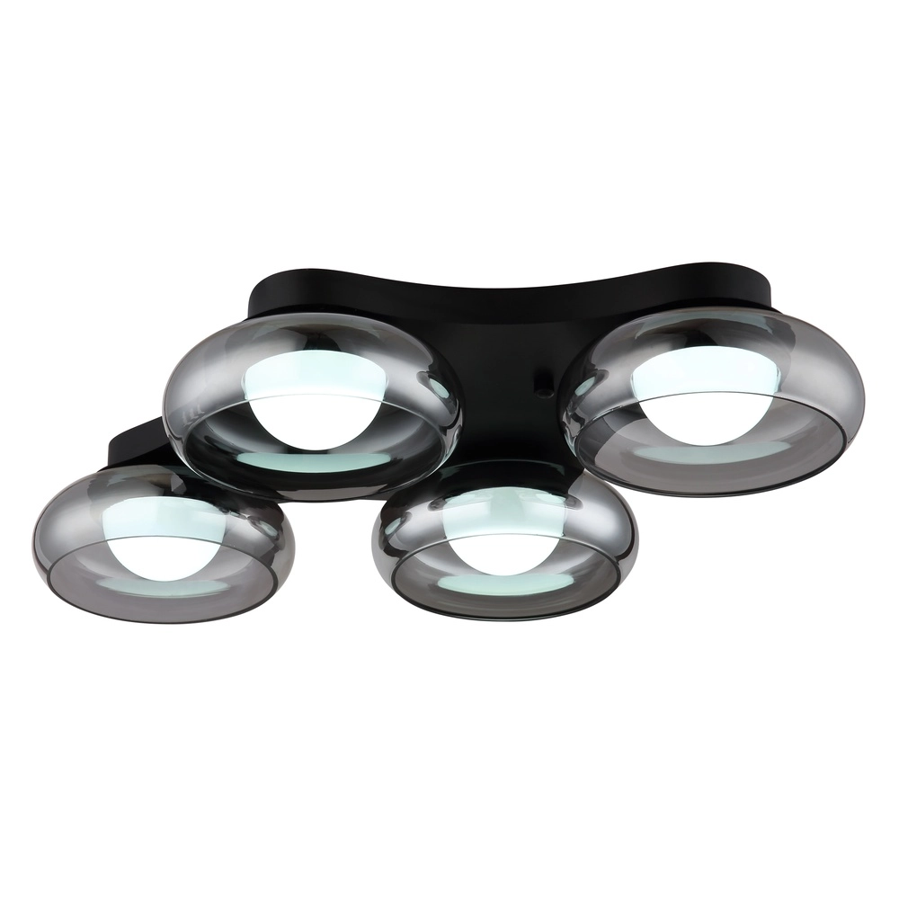 Design ceiling lamp Carlene 4-light black Globo 9007371575176