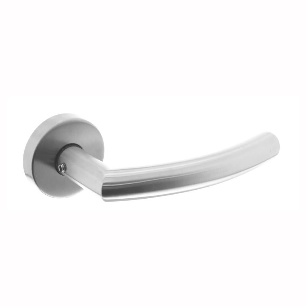 Door handle Rond on rosette stainless steel Ø 51mm