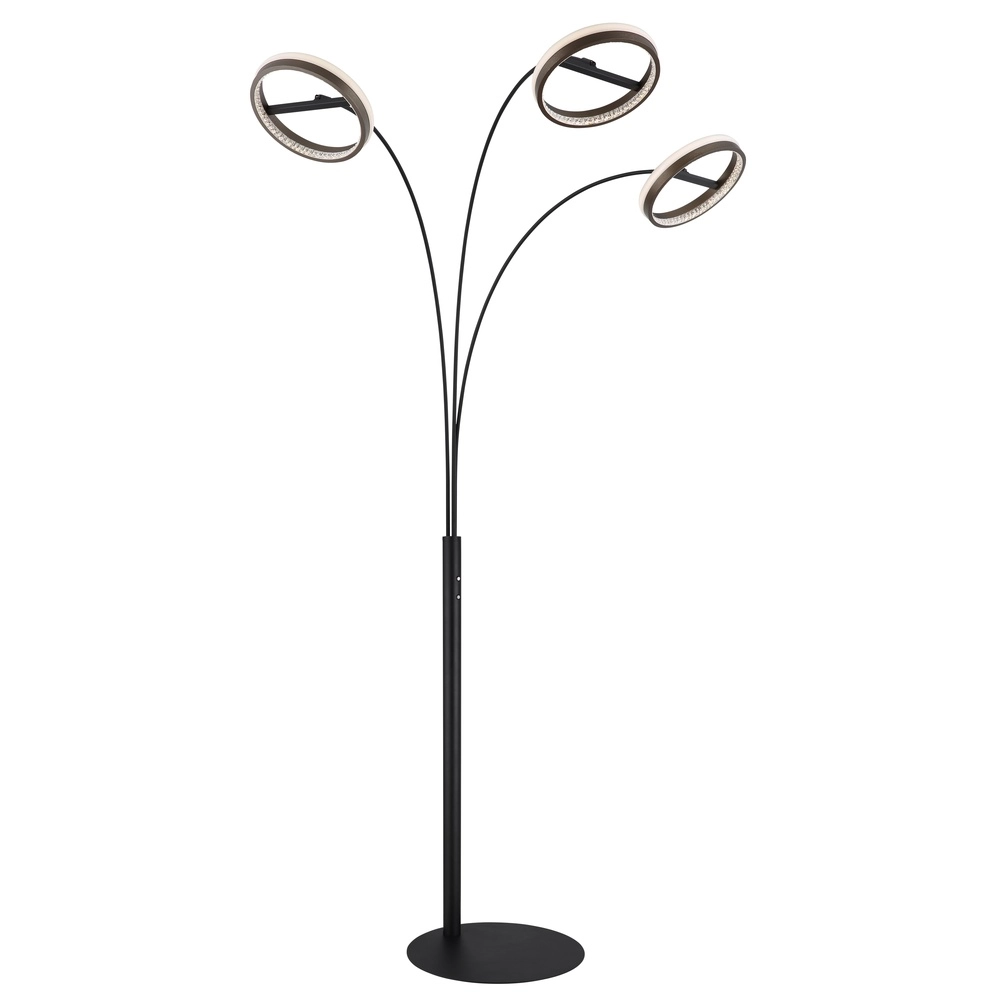 Design floor lamp Della 3-light black Globo 9007371468744