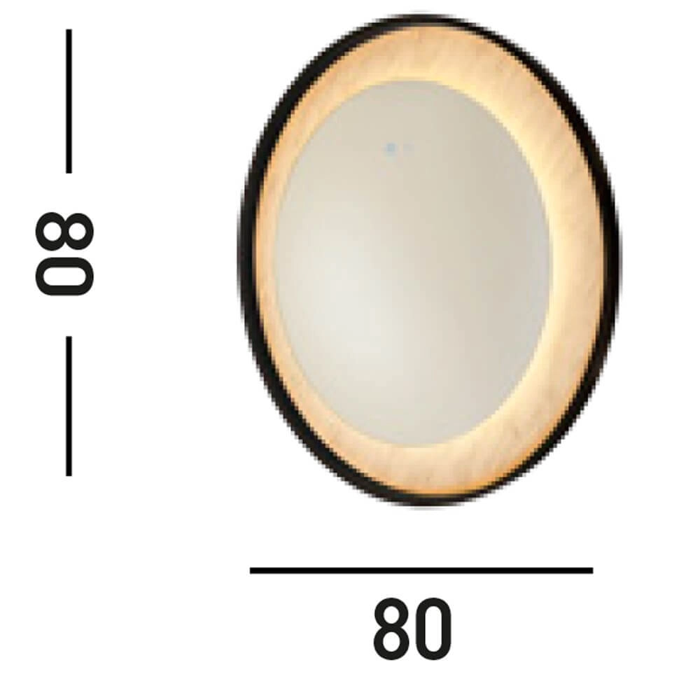 Bathroom mirror Luxo Black with light Searchlight 5053423272092