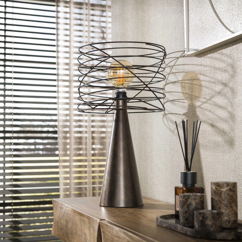 Urban brown table lamp Curl with wire cap Lyora 8716803512511