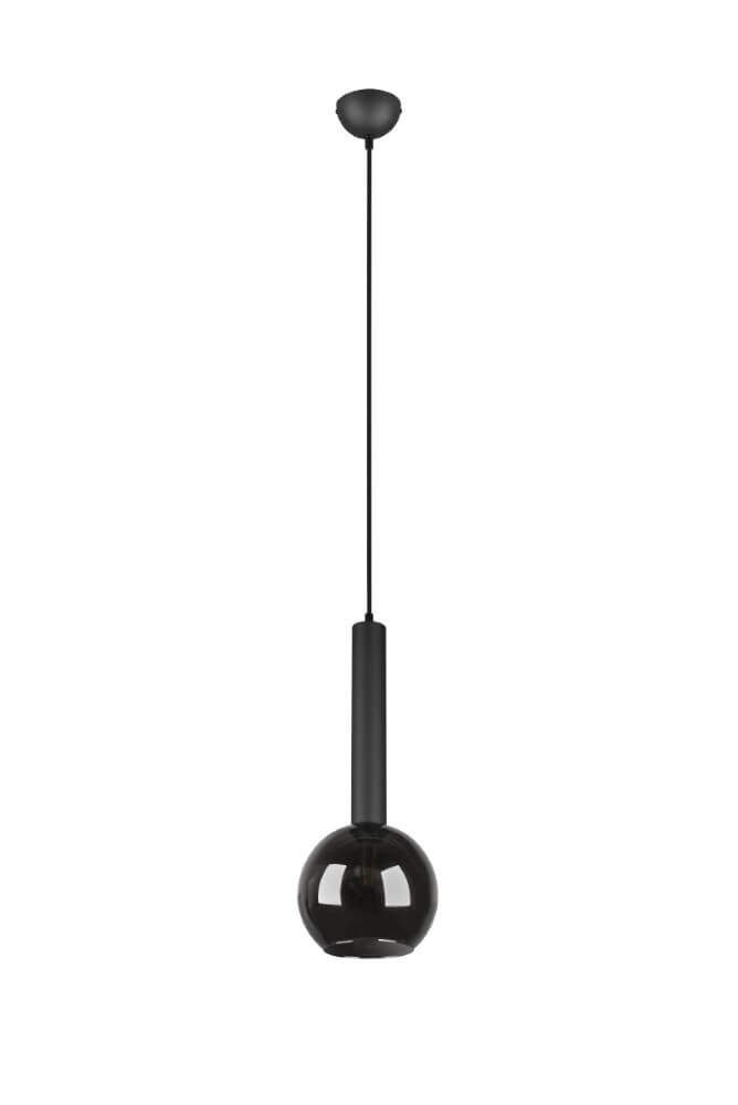 Hanging lamp Clayton black with smoke glass Trio 4017807532951