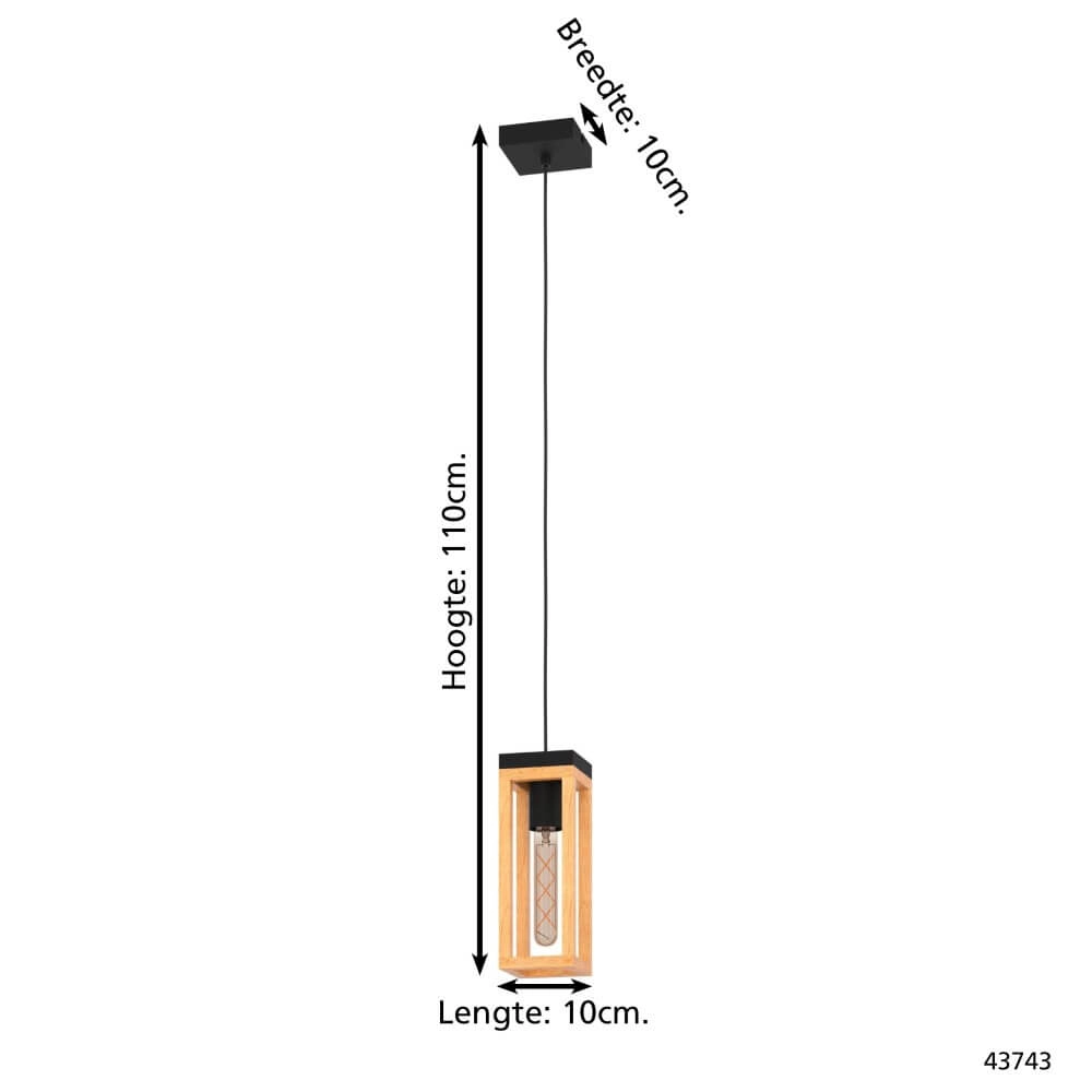 Wooden hanging lamp Nafferton Eglo 9002759437435