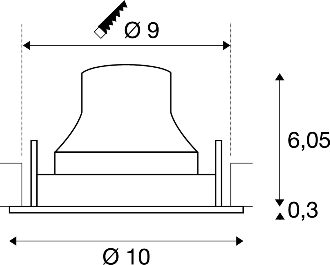 Recessed spotlight Numinos Move S black 4000K - 20deg SLV 4024163312318