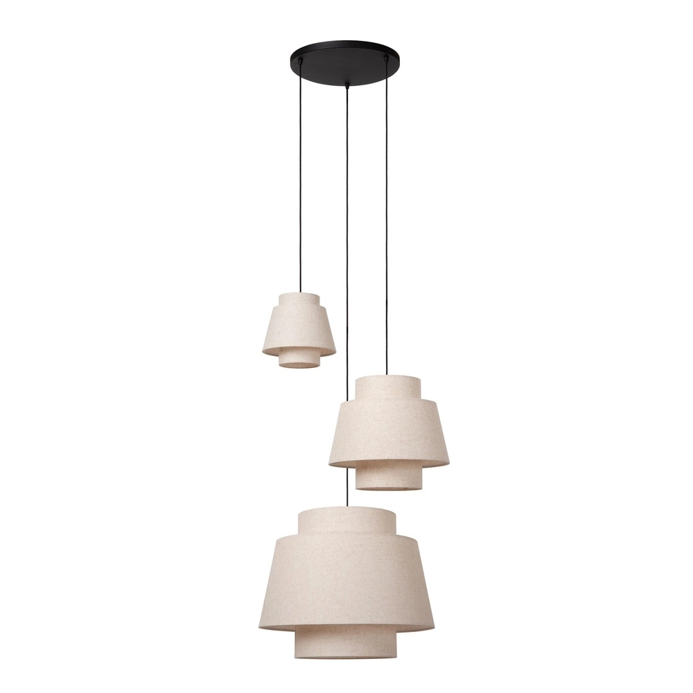 Pendant lamp Tribute 3-light round cream