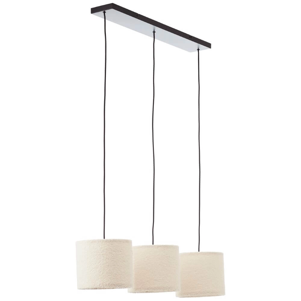 Cream pendant lamp Teddy 3-light Brilliant 4004353447273
