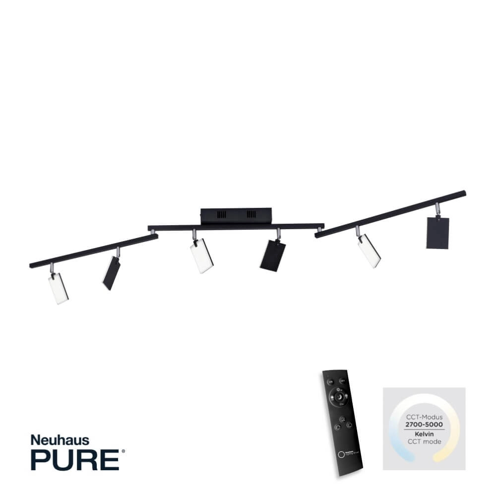Ceiling lamp Pure Mira 6-light black Paul Neuhaus 4012248359464