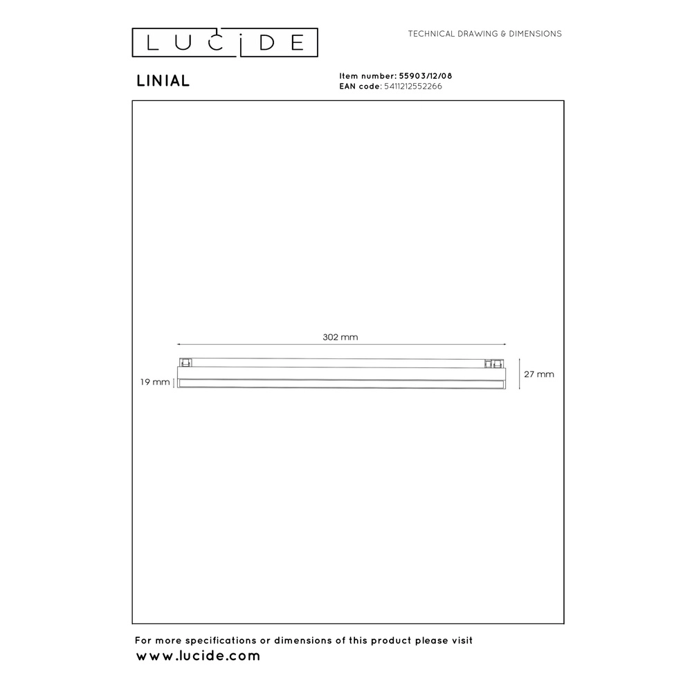 1-fase railspot Linial Glyx mat zwart chroom Premium by Lucide 5411212552266