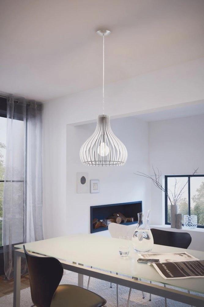 Pendant lamp Tindori 38cm white wood Eglo 9002759962579