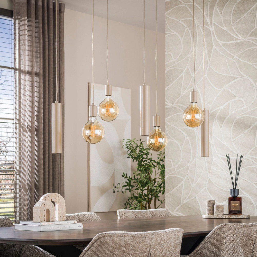 Design hanglamp Senso 7-lichts zand bruin Lyora 8716803515017